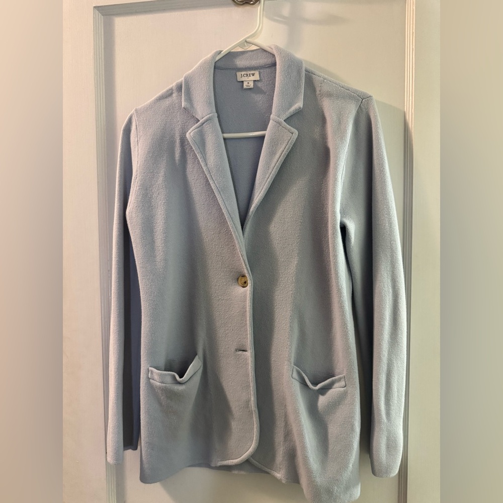 J. Crew Women's Soft Blue cotton sweater Blazer